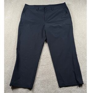 Eddie Bauer Women's Black Cargo Capris Pants Size 14 Tie Ankle Outdoor